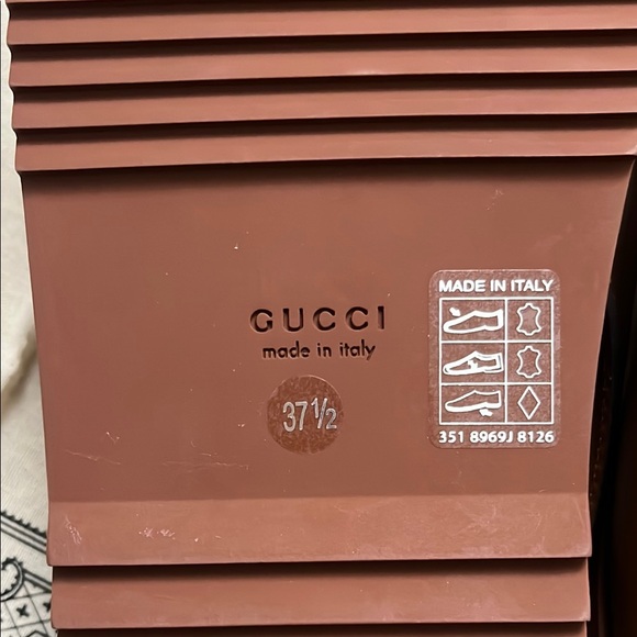 NWT Gucci Interlocking G Brown Leather Platform Sandals - Picture 8 of 14